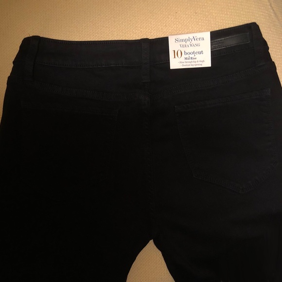 SimplyVera Vera Wang Black Jeans Bootcut Sz 10 - Picture 5 of 8